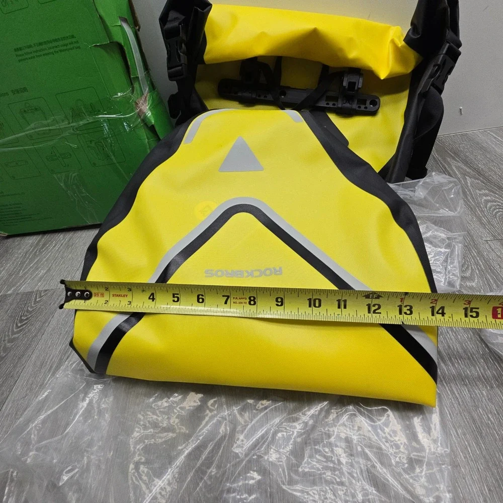 Rockbros Waterproof Bike Pannier Bags 20L Yellow Rear Rack Triangle Bag Set NEW